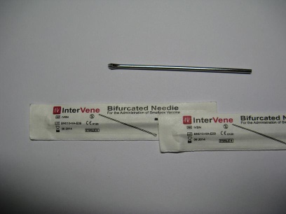 bifurcated needle
