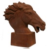 Galloping Horse Head Bust on Plinth