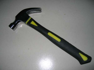 British type claw hammer with fiber glass handle