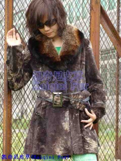 China Manufactory new style rex rabbit fur garment+fox fur collar s-25