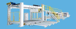 Complete corrugated paperboard production line dry end