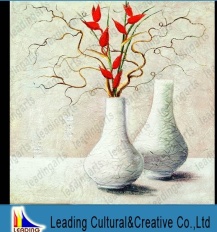 ceramic porcelain handmade original canvas flower vase oil painting