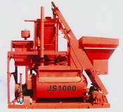 Twin-shaft forced concrete mixer