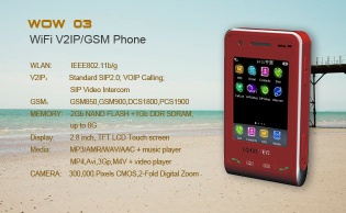 WOW 3 ---Wi-Fi Video VOIP and GSM IP phone