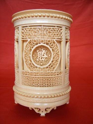 CARVED BAMBOO CONTAINER