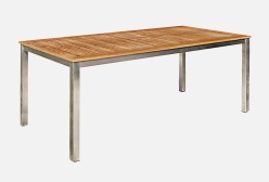 Stainless steel with teak dining table