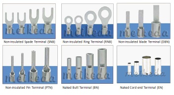 Noninsulated terminal,Naked terminal,ring connector, fork terminal Cord end terminal, Insulated terminal