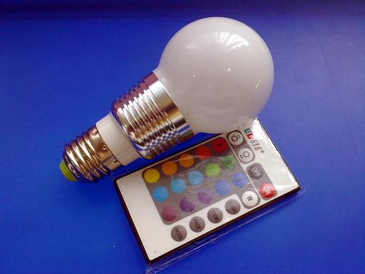 3W RGB LED Bulb Light with Remote Controller