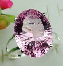 925 Sterling Silver ROSE QUARTZ gemstone ring