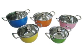 Colorful 10 pieces American-style soup pot set