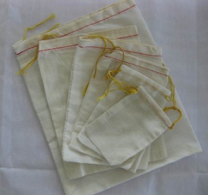 Unbleached Muslin Bag/ Cotton Pouch/ Party Favor Bag/ Wedding Bag