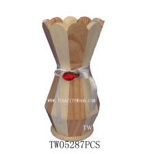 wooden vases