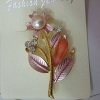 freshwater pearl brooch with 18k Copperplating gold 
