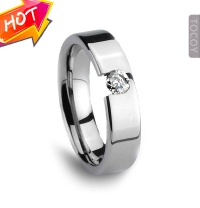 6mm/4mmTungsten couple rings with one CZ|Tocoy19