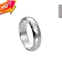 Classic dome faceted tungsten carbide ring, glitter tungsten wedding band lifetime warranty and shiny|TOCOY043J