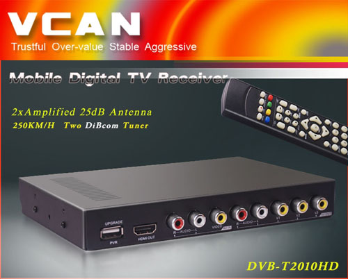 Car DVB-T box MPEG4/H.264 2 tuner PVR USB Recorder