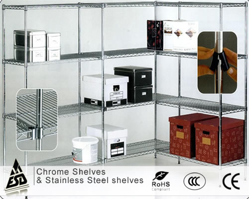 This high quality Chrome Wire shelving system is a tried and tested product, lending itself to endless and imaginative applications in all commercial areas, where strength, style and elegance are required. Superior strength to weight ratio with extended load capacity Good product display visibility and air circulation (NSF acceptable) Shelf heights adjust in 25mm increments Minimised moisture and dust accumulation Easy and fast assembly Mobile versions