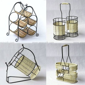 rattan wine holder, wicker wine basket, wine rack