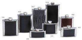 Hip Flask with PU Cover and Incused Patten 