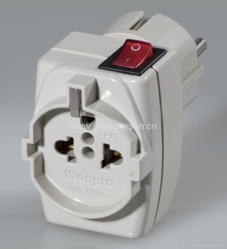 Wonpro Twin  travel adapter with  swicth