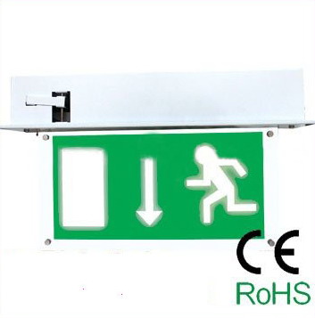 Recessed LED exit sign