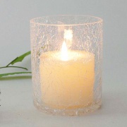 Candle Holder, Measuring 8 x 10cm, Made of Crackled Glass Material