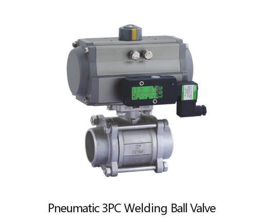 pneumatic 3pcs welding ball valve