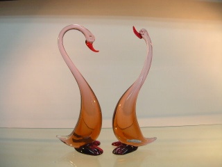 handmade glass swan