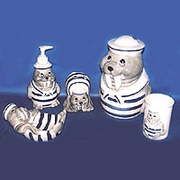 Earthenware bathroom accessories