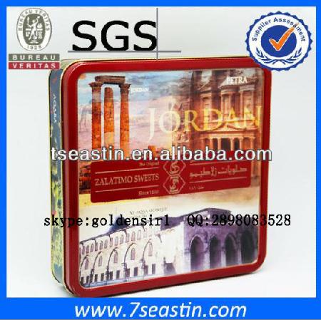 big square chocolate tin can mooncake tin box