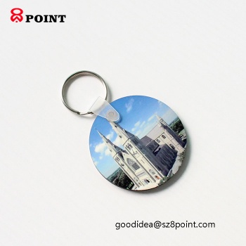 Promotional gifts Wooden Sublimation keychain MDF thermal transfer keyring chain pendant