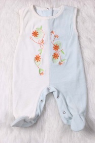Sleeveless Velvet Spliced Baby Romper with Feet