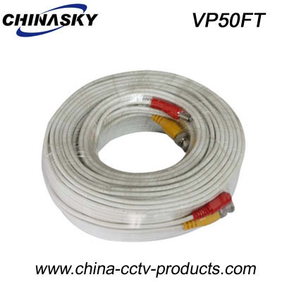 50FT Pre-Made Siamese Power and Video CCTV Cable