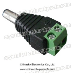 CCTV Camera Power Connector Male DC Plug with Screw Terminal, 2.1*5.5mm(PC102)