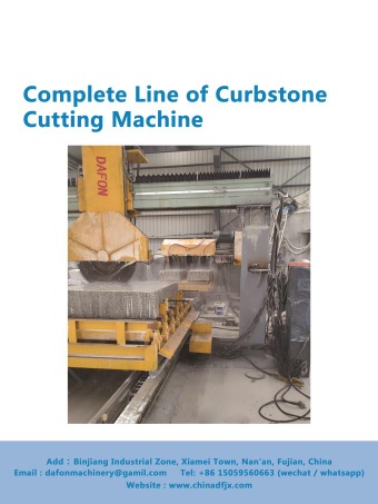 Curbstone Cutting Machine Line(with single blade edge cutting) for marble block Assembly line working DAFON