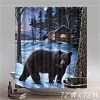 Best Beautiful Winter Bear Snow Waterproof Blue Home Shower Curtains - Bear,Snow