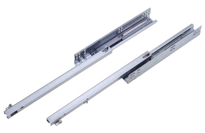 Single extension undermount drawer slide with pin