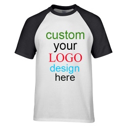 Create your own cotton raglan contrast sleeve t-shirts with custom printing