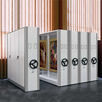 Painting Storage Mobile Shelving System with Trackless Design