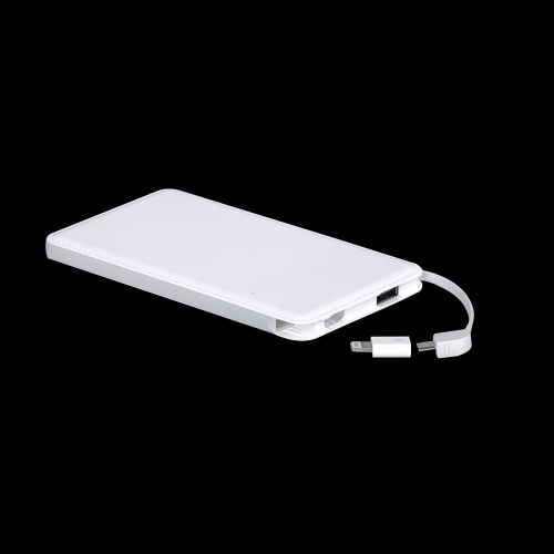 portable slim travel charge for iphone mobile phone polymer Power Bank 5000mAh 10000mAh with cable factory