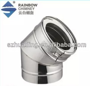 Stainless steel double wall spigot 90 degree chimney elbow