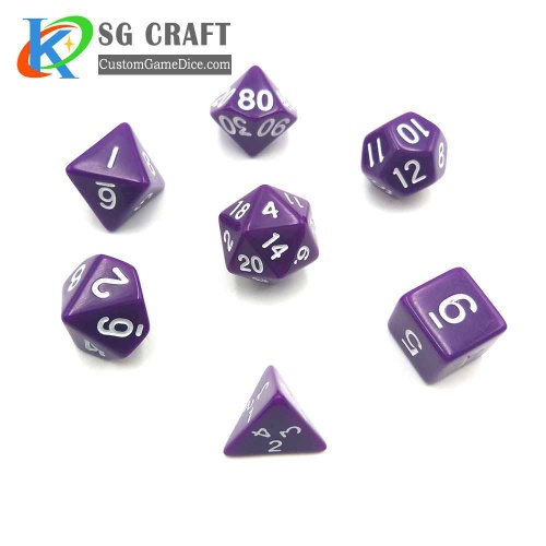 CUSTOM HIGH QUALITY PURPLE DICE SET