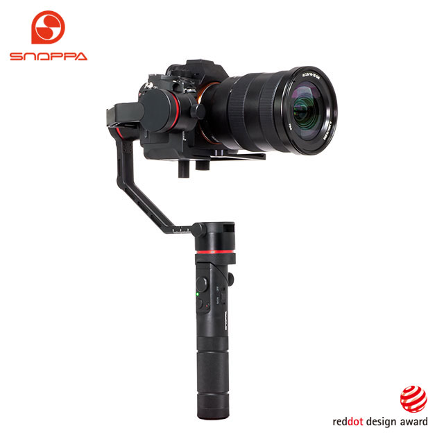 the world’s first revolutionary gimbal stabilizer with a rotatable handle designed to provide ease and better filming output.