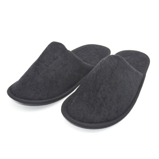 Black terry slipper close toe with EVA sole
