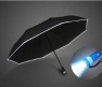High quality automatic open&close umbrella with LED light and reflective edge outdoor portable folding gift umbrella