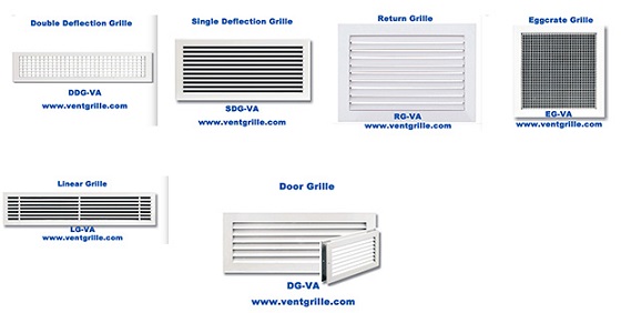 aluminum air grille for air distribution system
