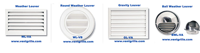 Air louver used on outside for fresh air ventilation