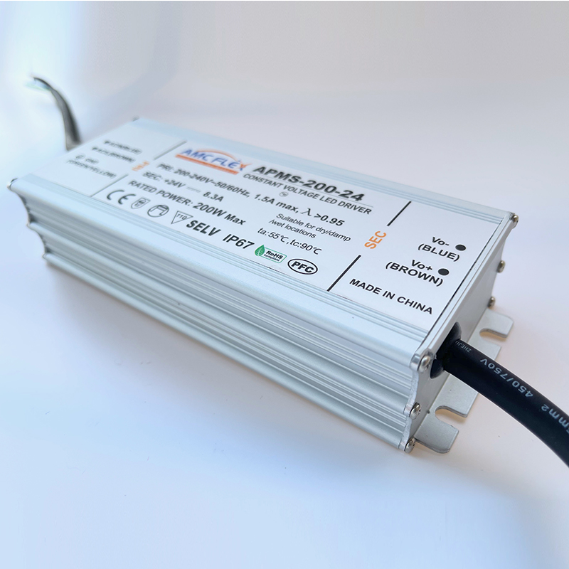 200W 24V IP67 waterproof LED Driver Metal PFC