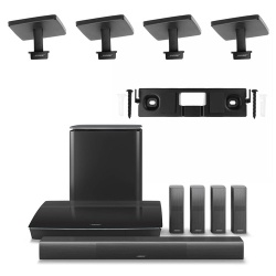 Bose Lifestyle 650 Home Entertainment System with 2 Pairs of OmniJewel Ceiling Brackets and OmniJewel Center Channel Wall Bra
