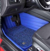 Car mat 3D with leatherette 5-layer in strips embroidery with PVC coil pad